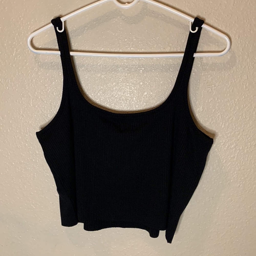 Bandier WSLY Essex Ribbed Square Neck Tank in Black - Picture 5 of 6